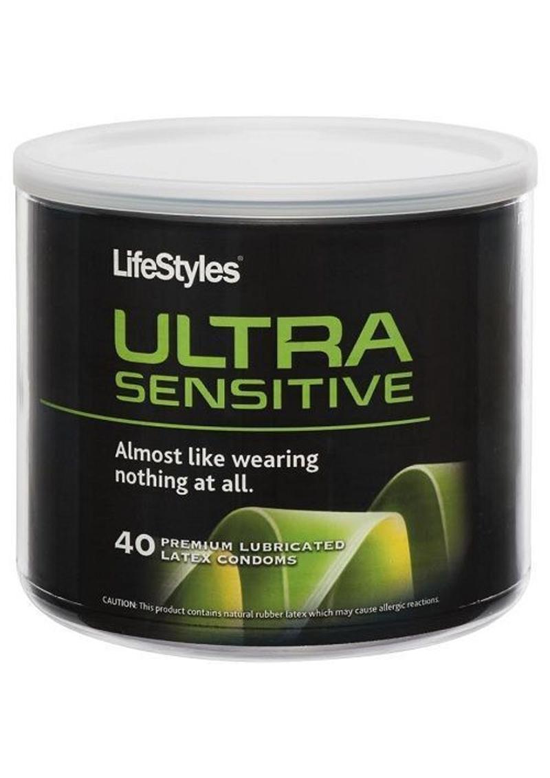 Condones de látex lubricados Premium Lifestyles Ultra Sensitive 40