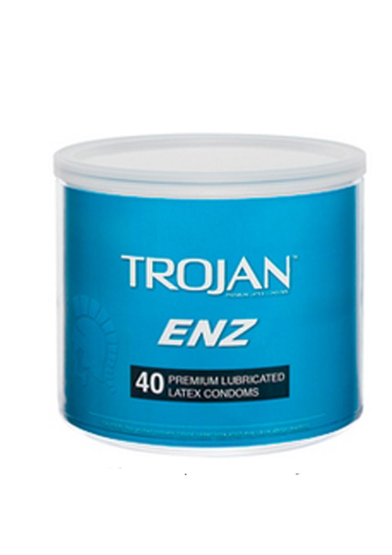 Condones de látex lubricados Trojan ENZ 40 Premium Bowl