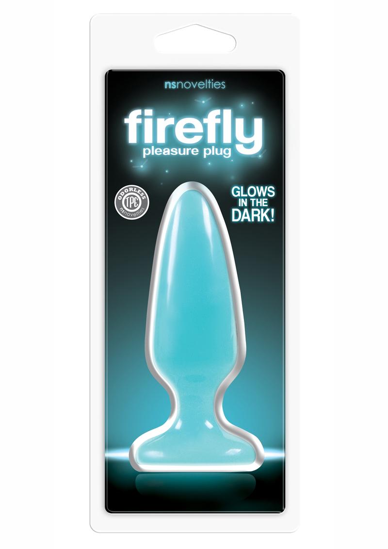 Tapón anal Firefly Pleasure Plug que brilla en la oscuridad - Azul