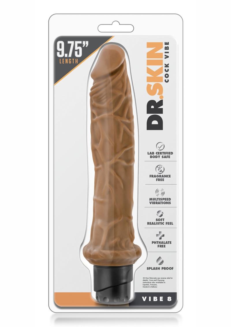 Consolador vibrador Dr. Skin Silver Collection Cock Vibe 8 de 25 cm - Caramelo