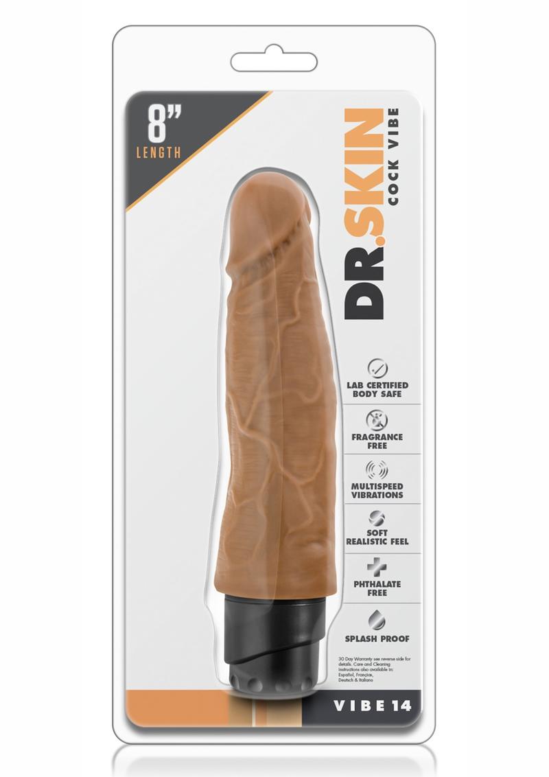 Consolador vibrador Dr. Skin Silver Collection Cock Vibe 14 de 20 cm - Caramelo