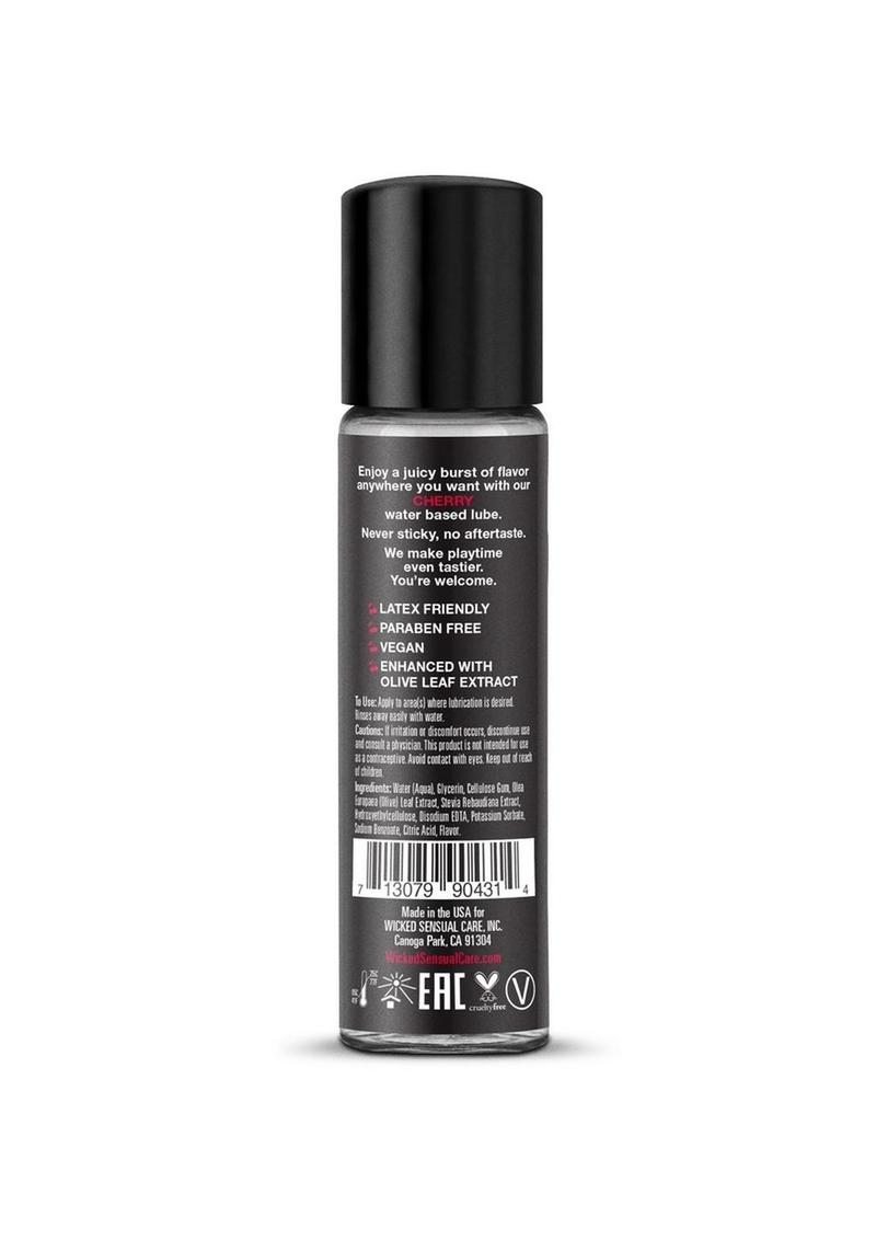 Lubricante a base de agua Wicked Aqua con sabor a cereza, 1 oz