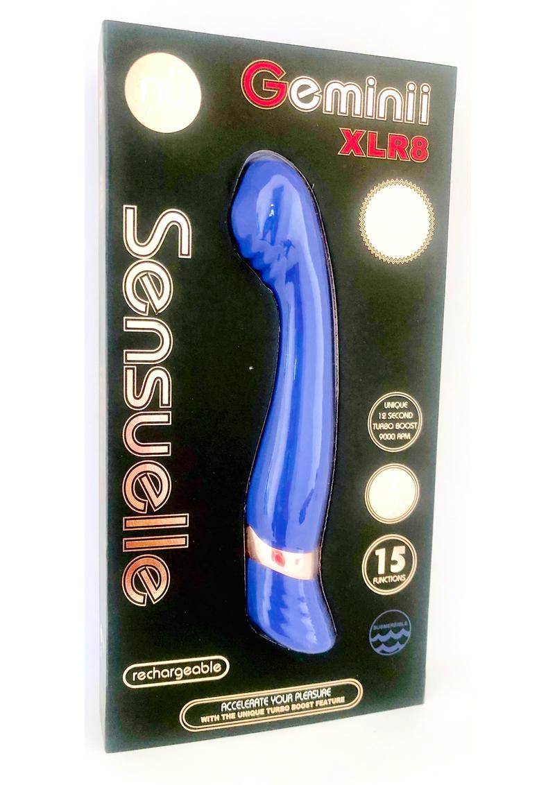 Vibrador de punto G de silicona recargable Nu Sensuelle Geminii XLR8 - Ultravioleta