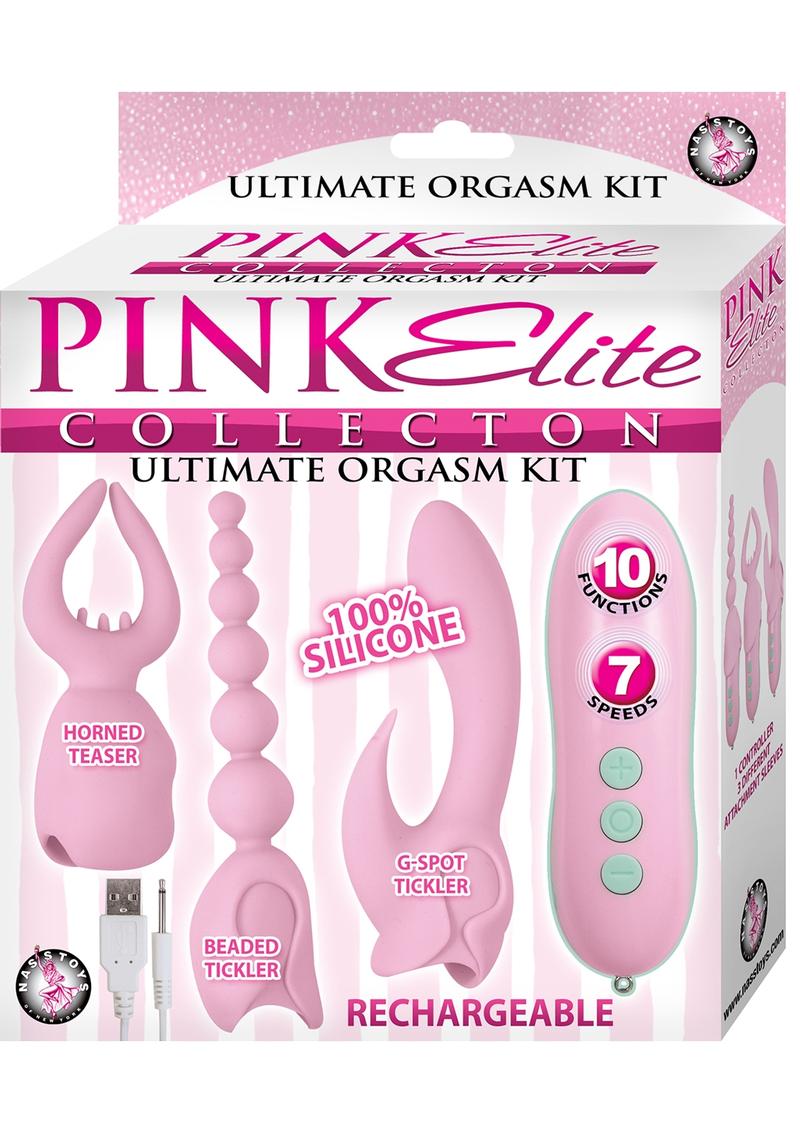 Vibrador de silicona recargable Pink Elite Collection Ultimate Orgasm Kit - Rosa