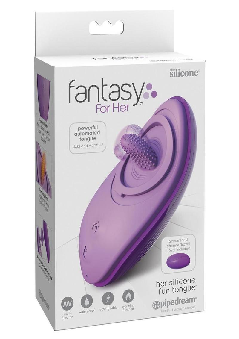 Lengua de silicona Fantasy For Her, recargable, multifunción, resistente al agua - Morado