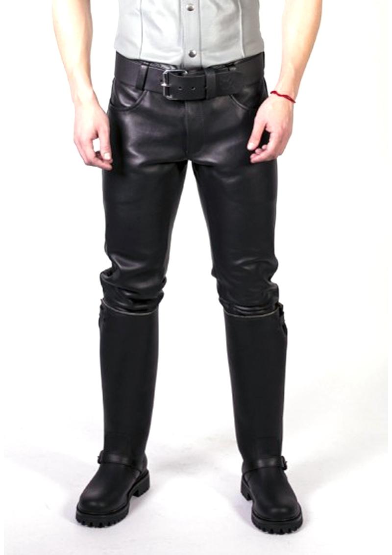 Vaqueros de cuero rojo Prowler de 35 pulgadas - Negro