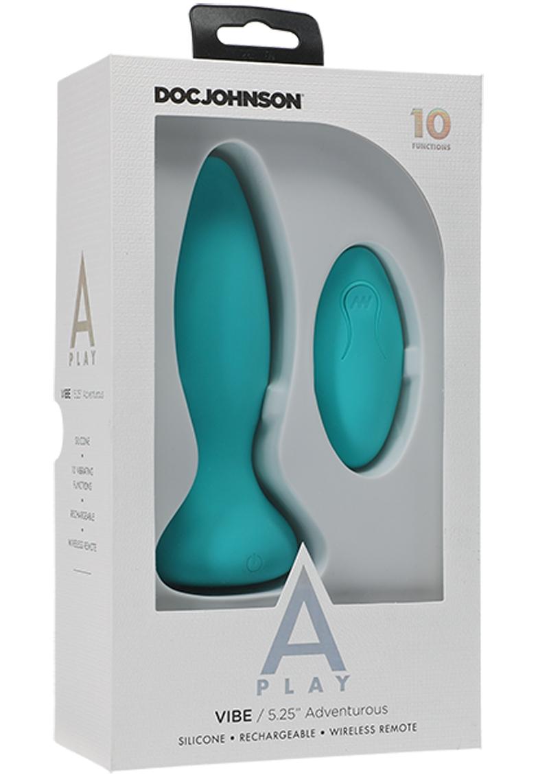 Plug anal A-Play Adventure con control remoto - Verde azulado