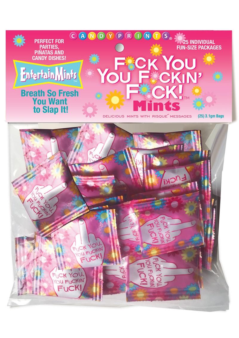 Caramelos de menta Candyprints ¡A la mierda, carajo! (25 paquetes por bolsa)