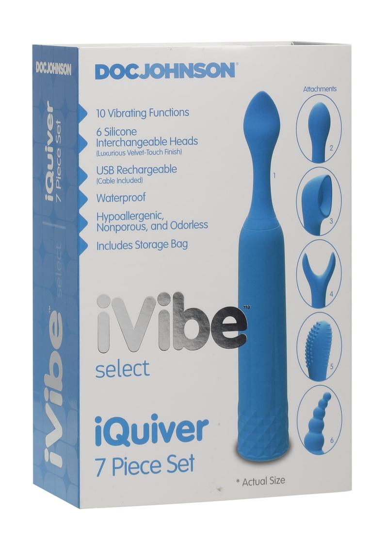 Vibrador de silicona iVibe Select iQuiver (kit de 7 piezas) - Periwinkle
