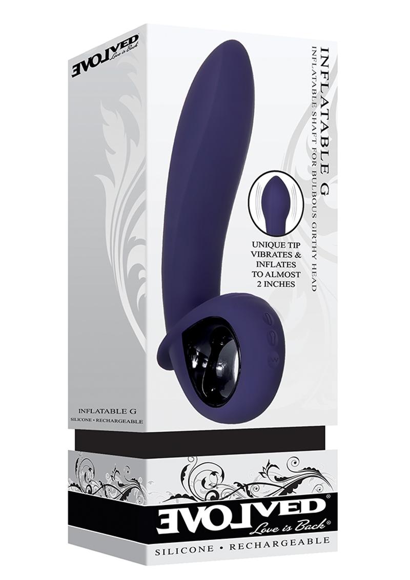 Vibrador inflable G de silicona recargable - Morado