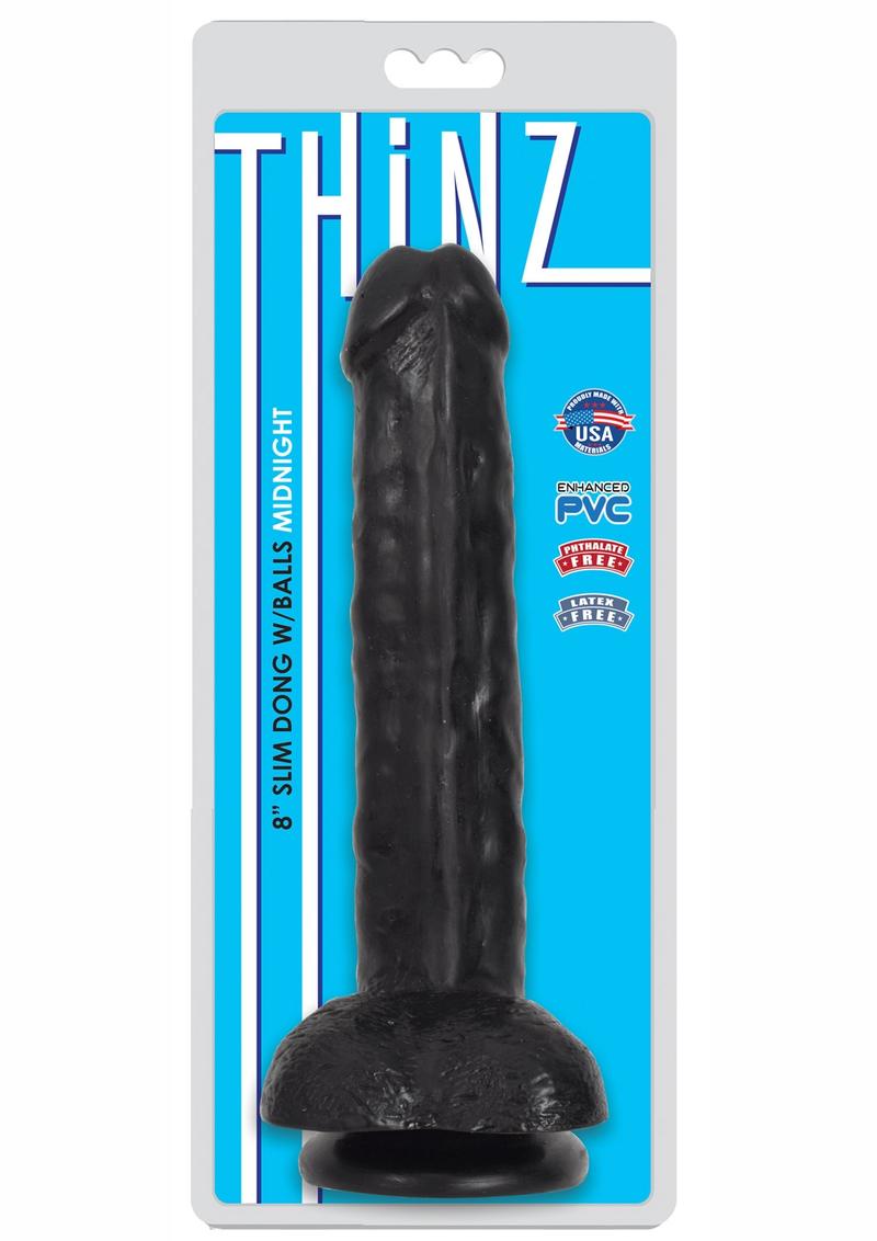 Pene delgado Thinz con testículos de 20 cm - Negro