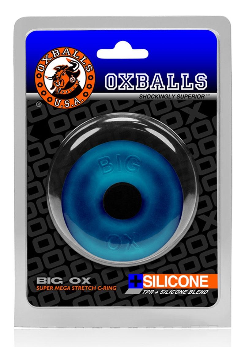 Anillo de silicona para el pene Oxballs Big Ox Super Mega Stretch - Azul