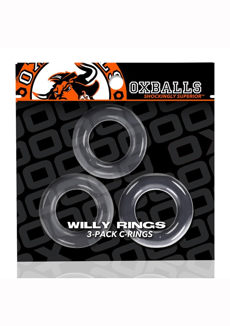 Anillos para el pene Oxballs Willy Rings (paquete de 3) - Transparente