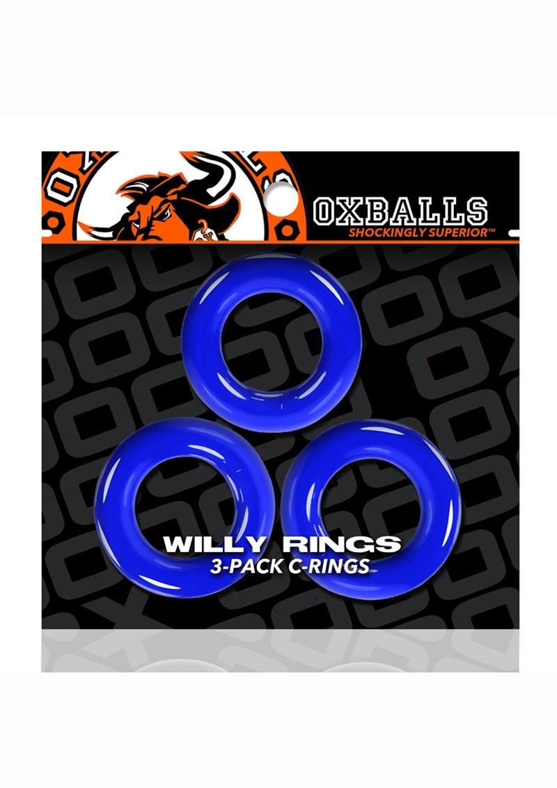 Anillos para el pene Oxballs Willy Rings (paquete de 3) - Azul