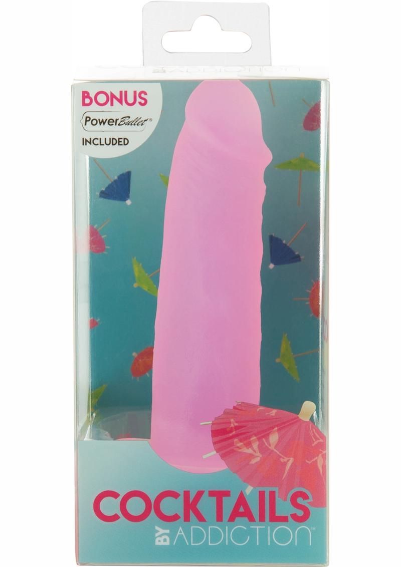Consolador vibrador de silicona Addiction Cocktails de 14 cm - Cosmo morado
