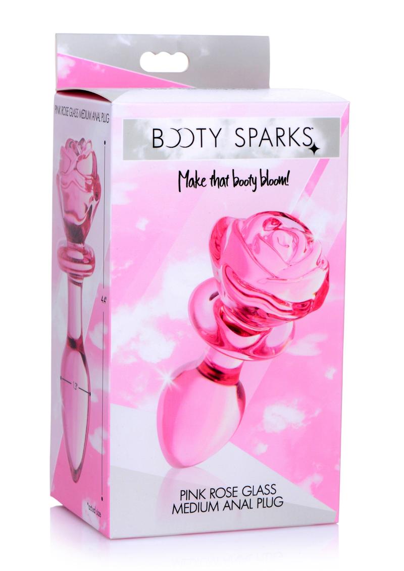Tapón anal de cristal rosa Booty Sparks - Mediano - Rosa