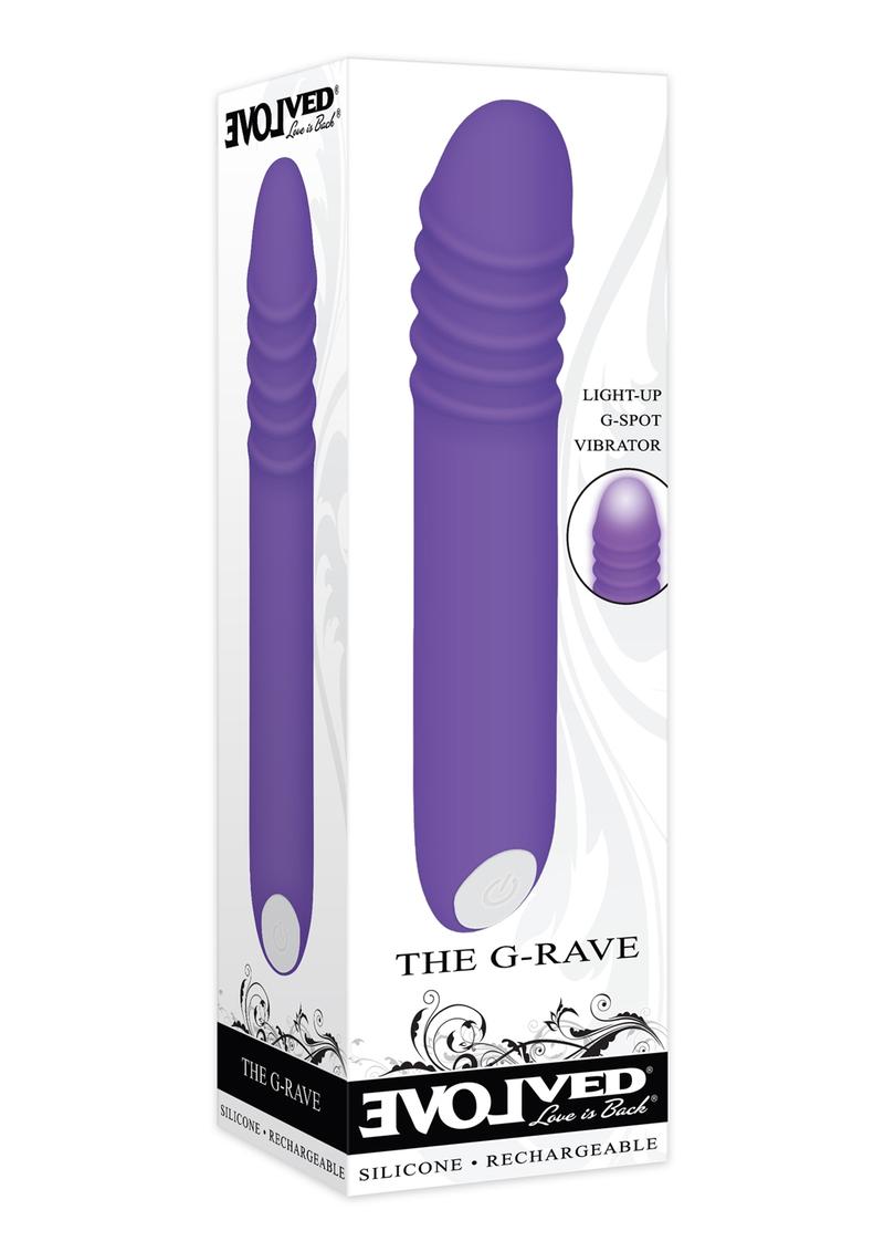 Vibrador recargable de silicona con luz para el punto G The G Rave - Morado
