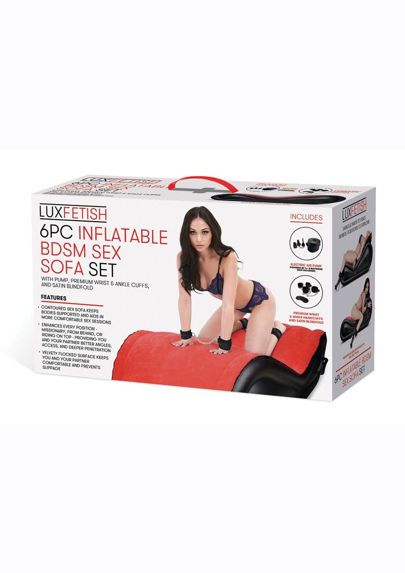 Sofá inflable BDSM Lux Fetish de 6 piezas - Rojo/Negro