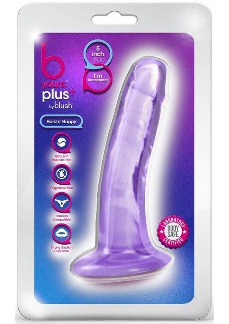 B Yours Plus Hard n' Happy Realistic Dildo 5.5in - Purple