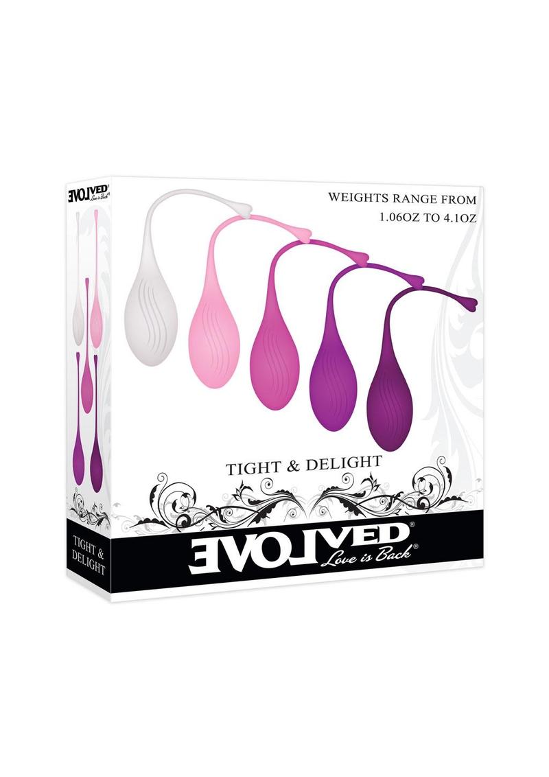 Juego de bolas Kegel de silicona con peso Tight and Delight (5 piezas) - Multicolor