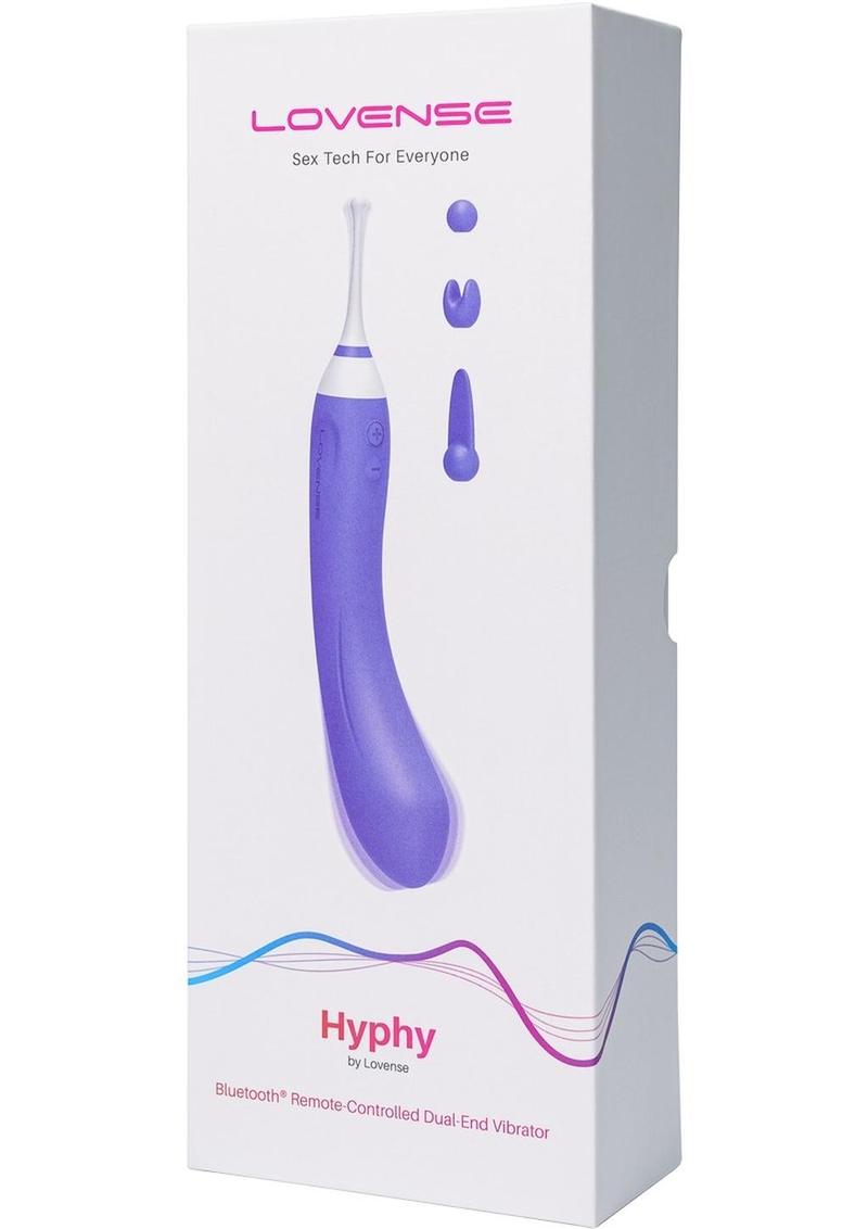 Vibrador de silicona de doble extremo Lovense Hyphy, compatible con la app - Morado