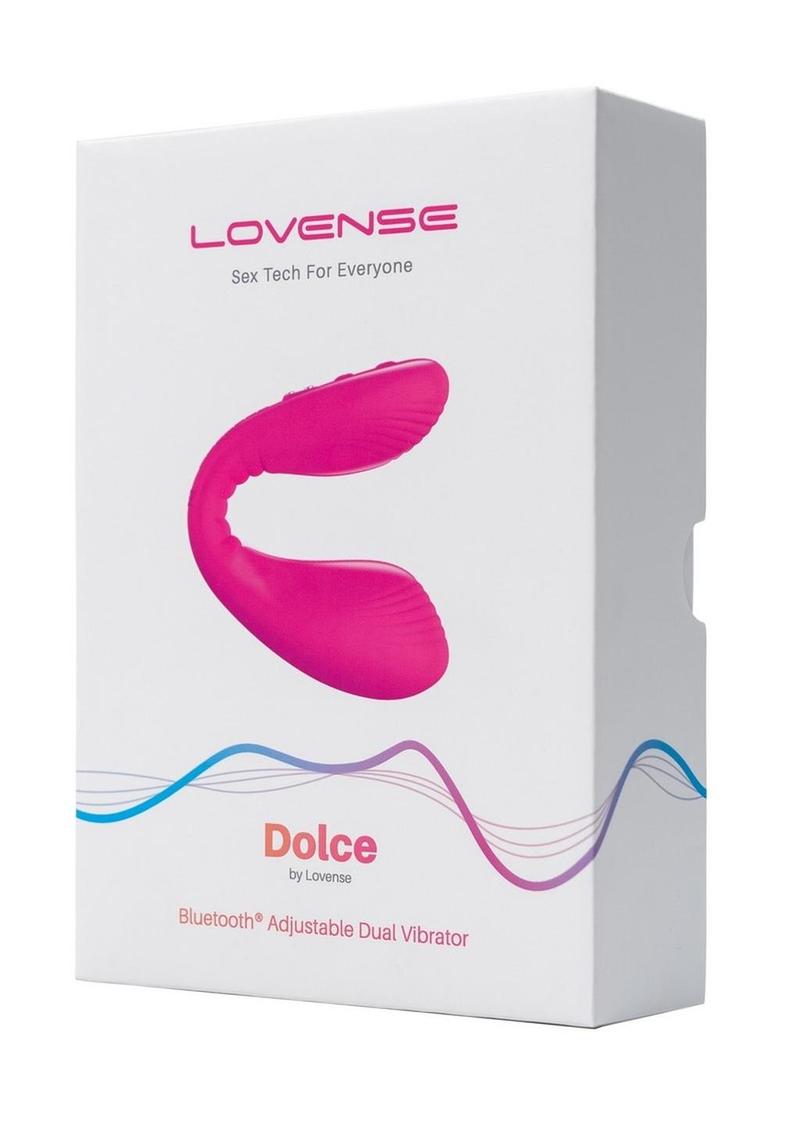 Vibrador doble recargable de silicona Lovense Dolce, compatible con la app - Rosa