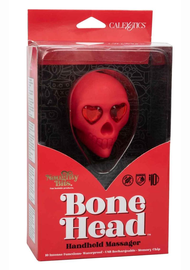 Masajeador de silicona recargable Naughty Bits Bone Head - Rojo