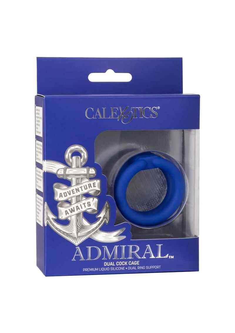 Anillo de silicona para pene Admiral Dual - Azul