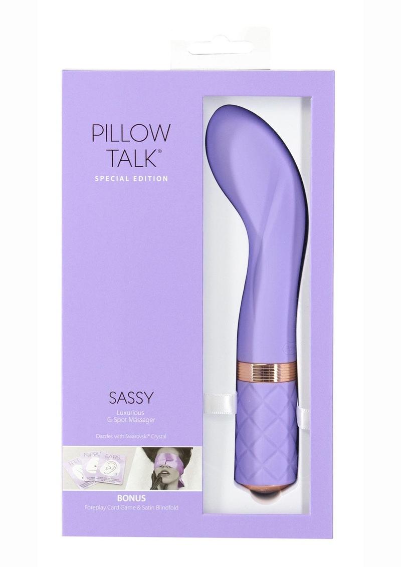 Vibrador de punto G recargable de silicona Sassy Edición Especial Pillow Talk - Morado/Oro Rosa