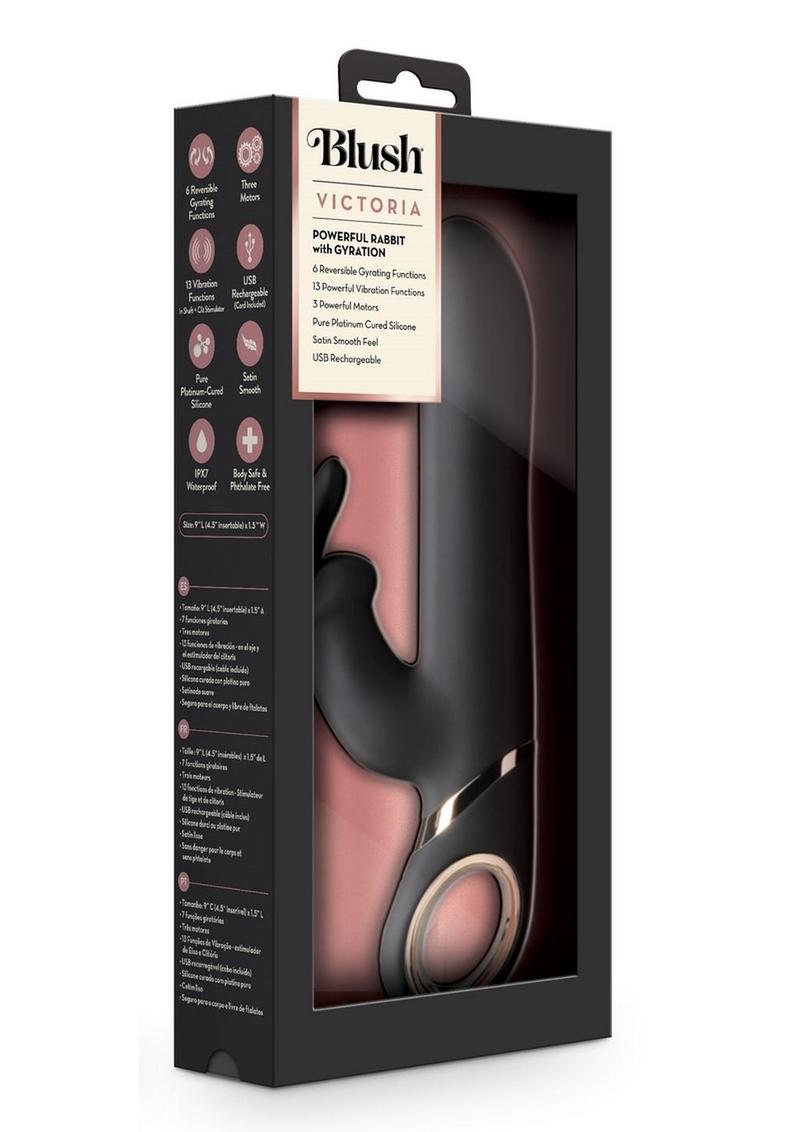 Vibrador de conejo de silicona recargable Blush Victoria - Negro