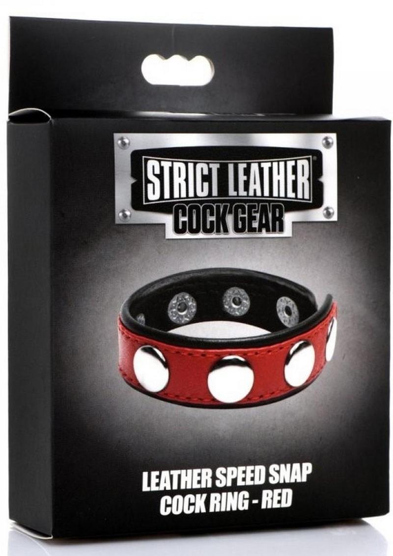Anillo para el pene Cock Gear de cuero Speed ​​Snap - Rojo