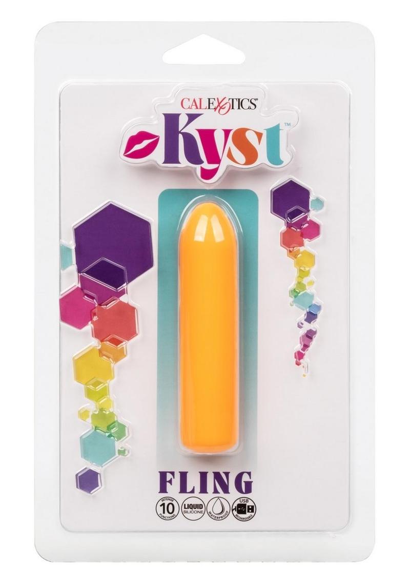 Masajeador de bala de silicona recargable Kyst Fling - Naranja