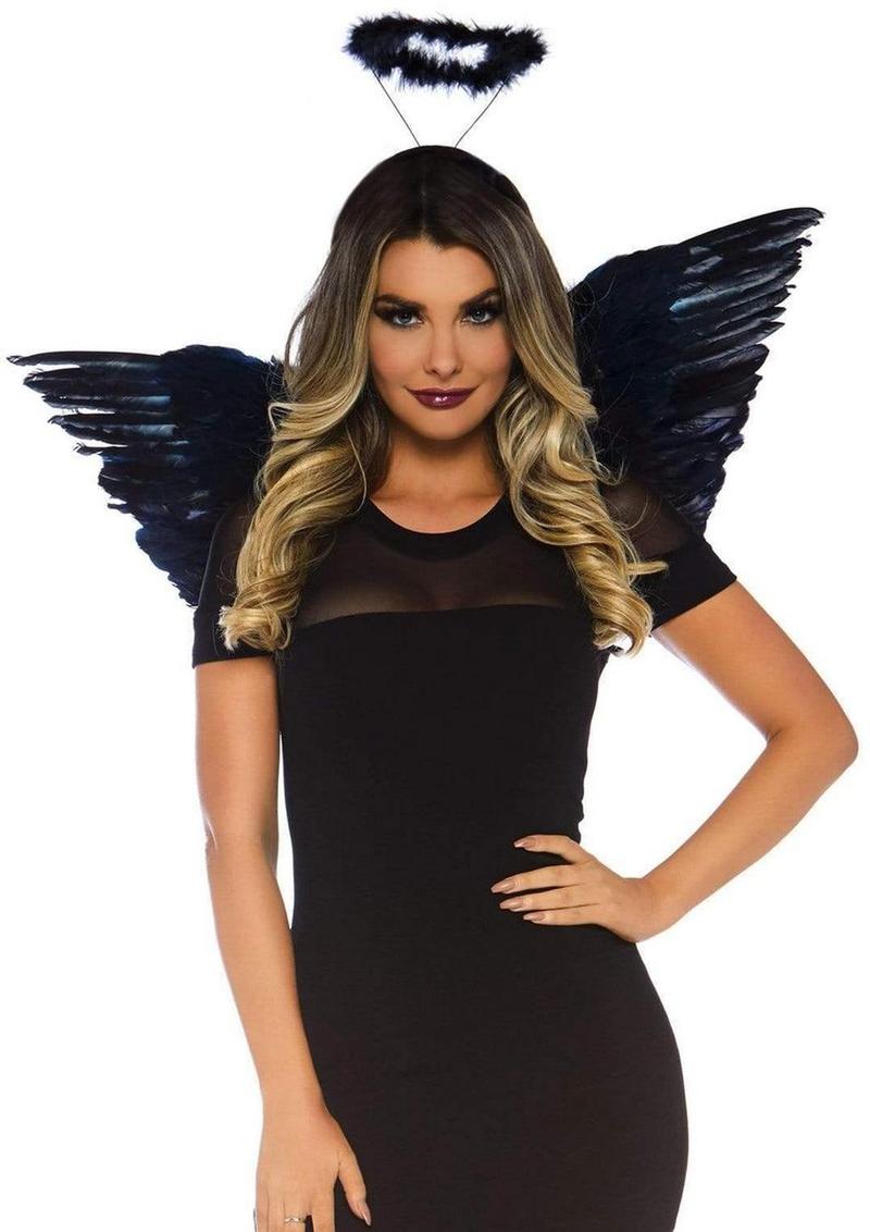 Kit de alas de ángel Leg Avenue - OS - Negro