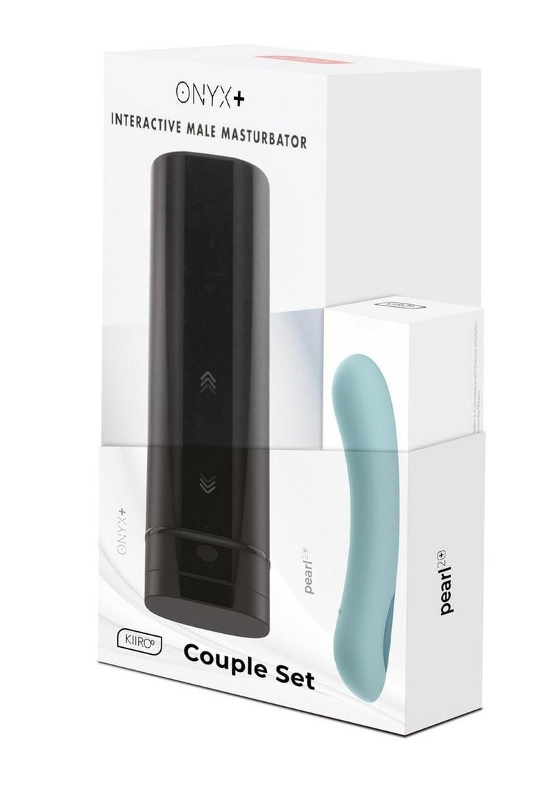 Kiiroo Onyx+ y Pearl2+ - Set de masturbación y vibrador para parejas - Turquesa