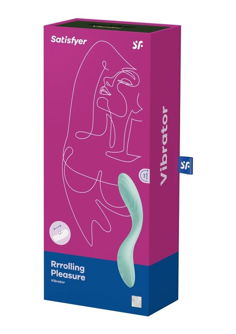 Vibrador recargable de silicona Satisfyer Rrolling Pleasure - Menta