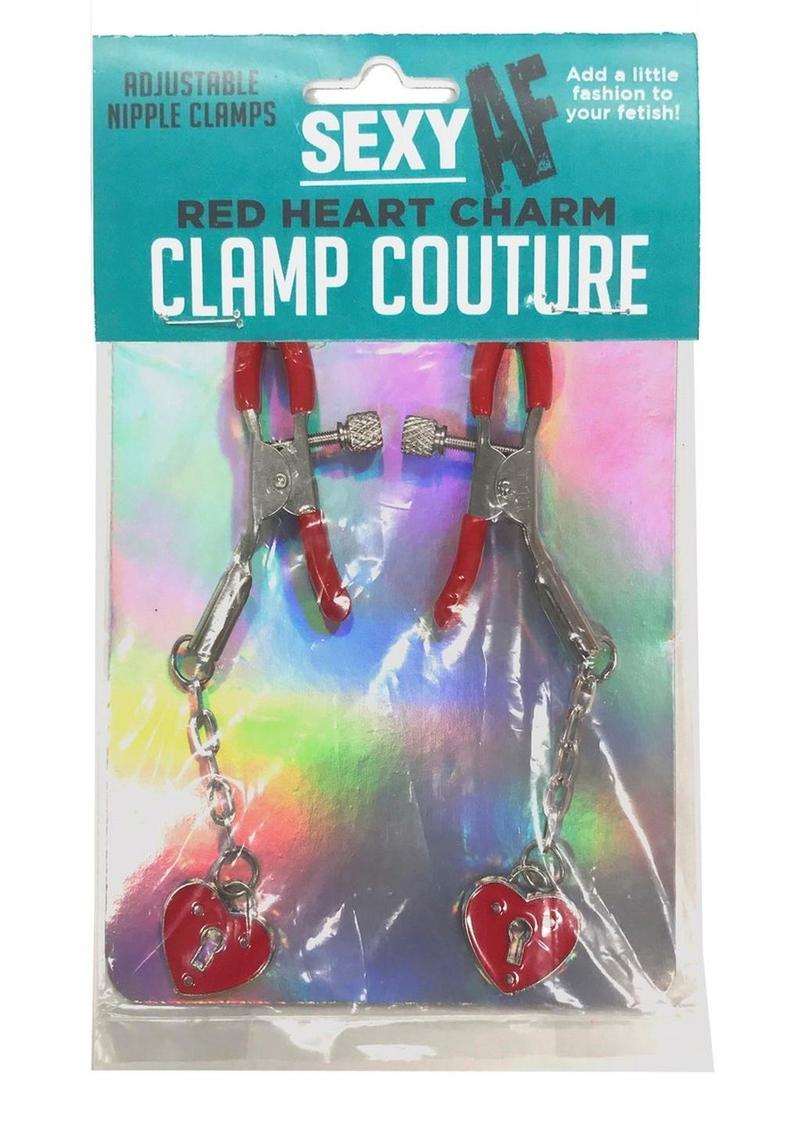 Pinzas para pezones con forma de corazón, color rojo