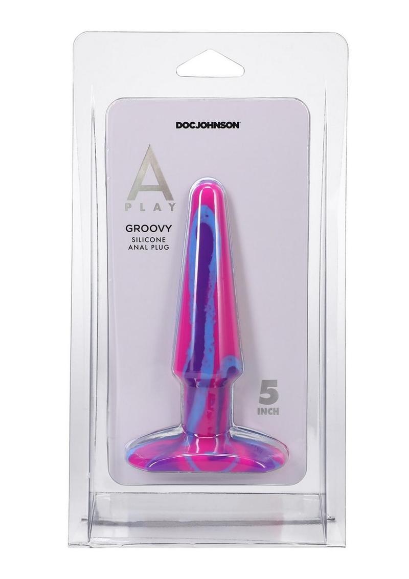 Tapón anal de silicona A-Play Groovy de 12,7 cm - Fucsia/Magenta