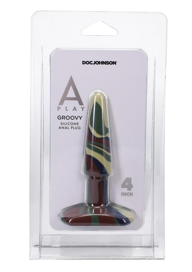 Tapón anal de silicona A-Play Groovy de 10 cm - Verde