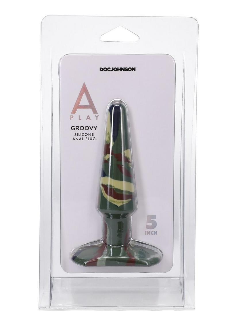 Tapón anal de silicona A-Play Groovy de 12,7 cm - Verde