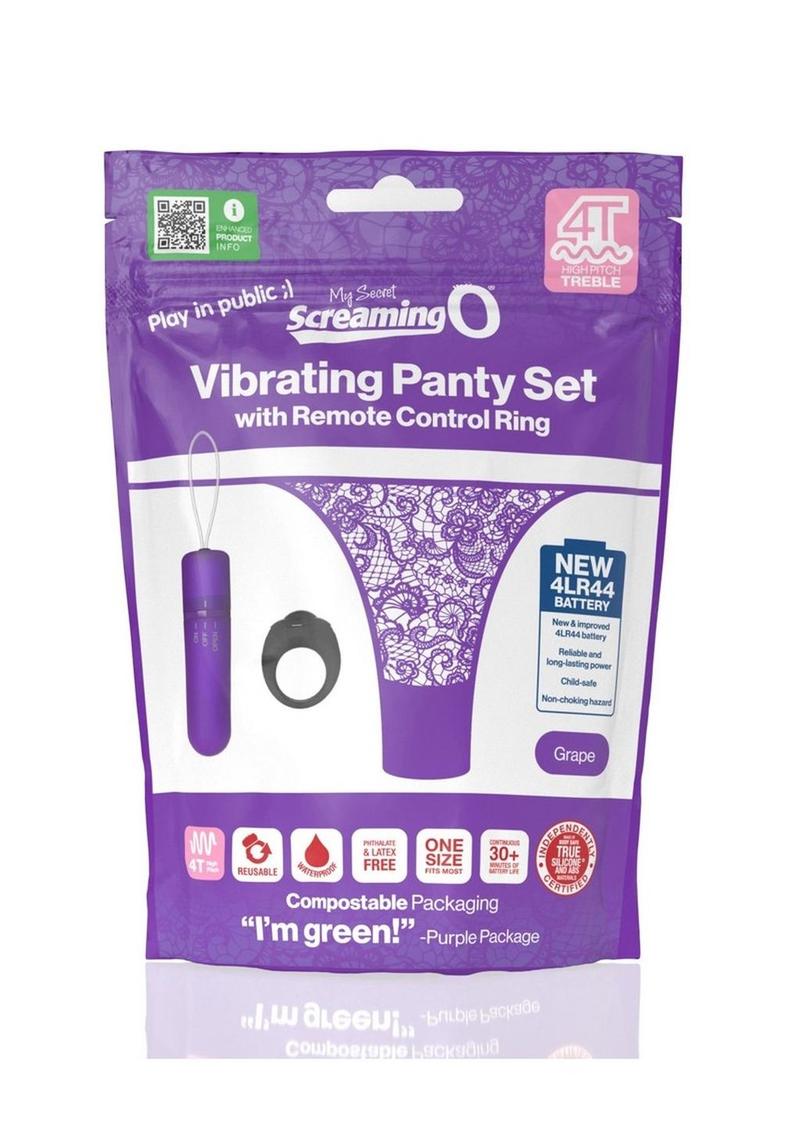 Vibrador para bragas Screaming O My Secret 4T con control remoto - Uva