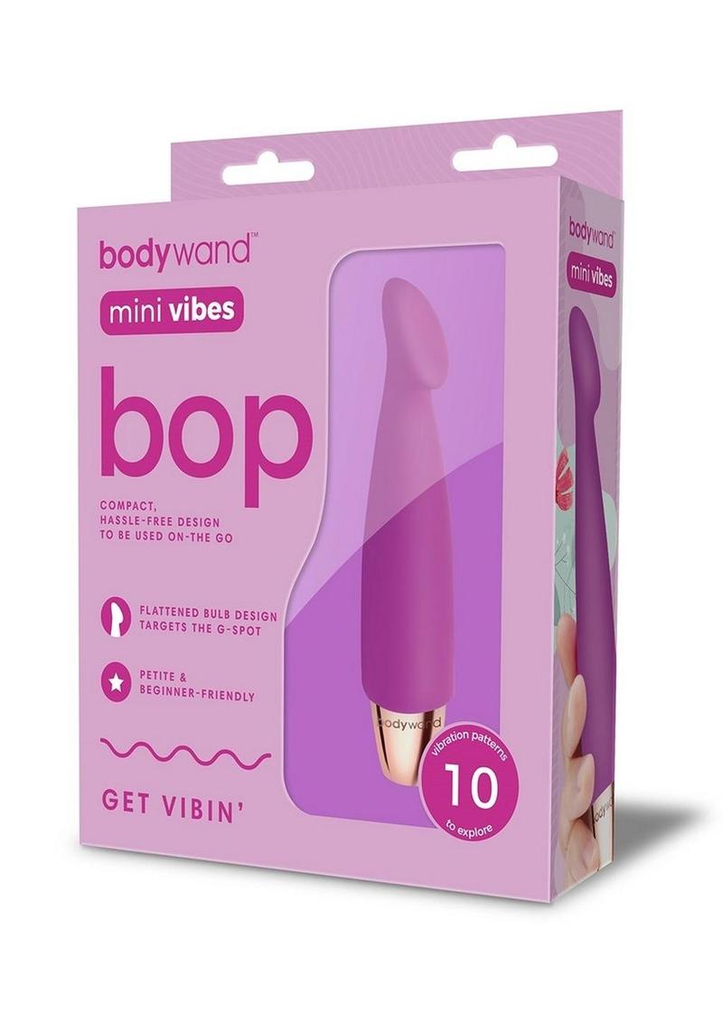 Estimulador de clítoris de silicona recargable Bodywand Mini Vibes Bop - Morado