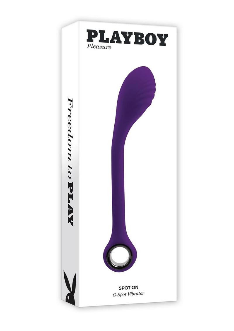 Vibrador de punto G de silicona recargable Playboy Spot On - Morado