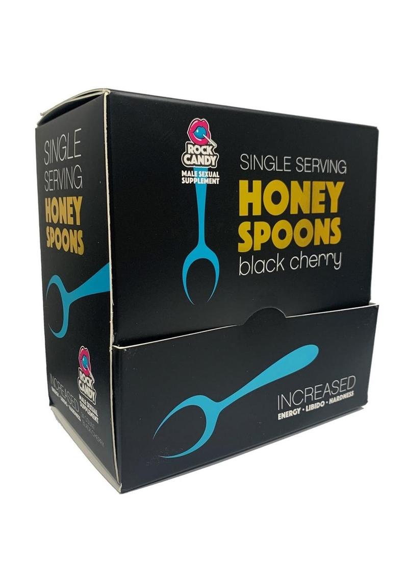 Cucharas de Miel Rock Candy, Suplemento Sexual Masculino, Cereza Negra (24 Paquetes por Expositor)