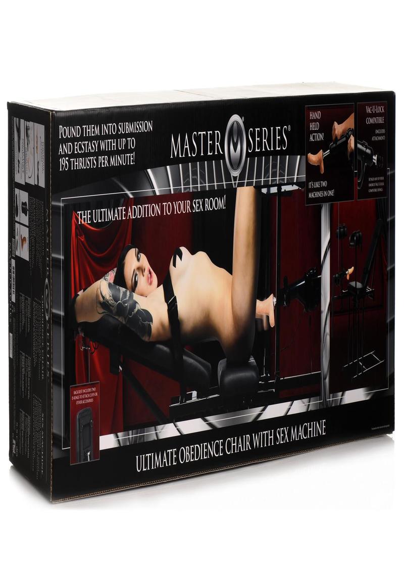 Silla de obediencia Master Series con máquina sexual - Negra