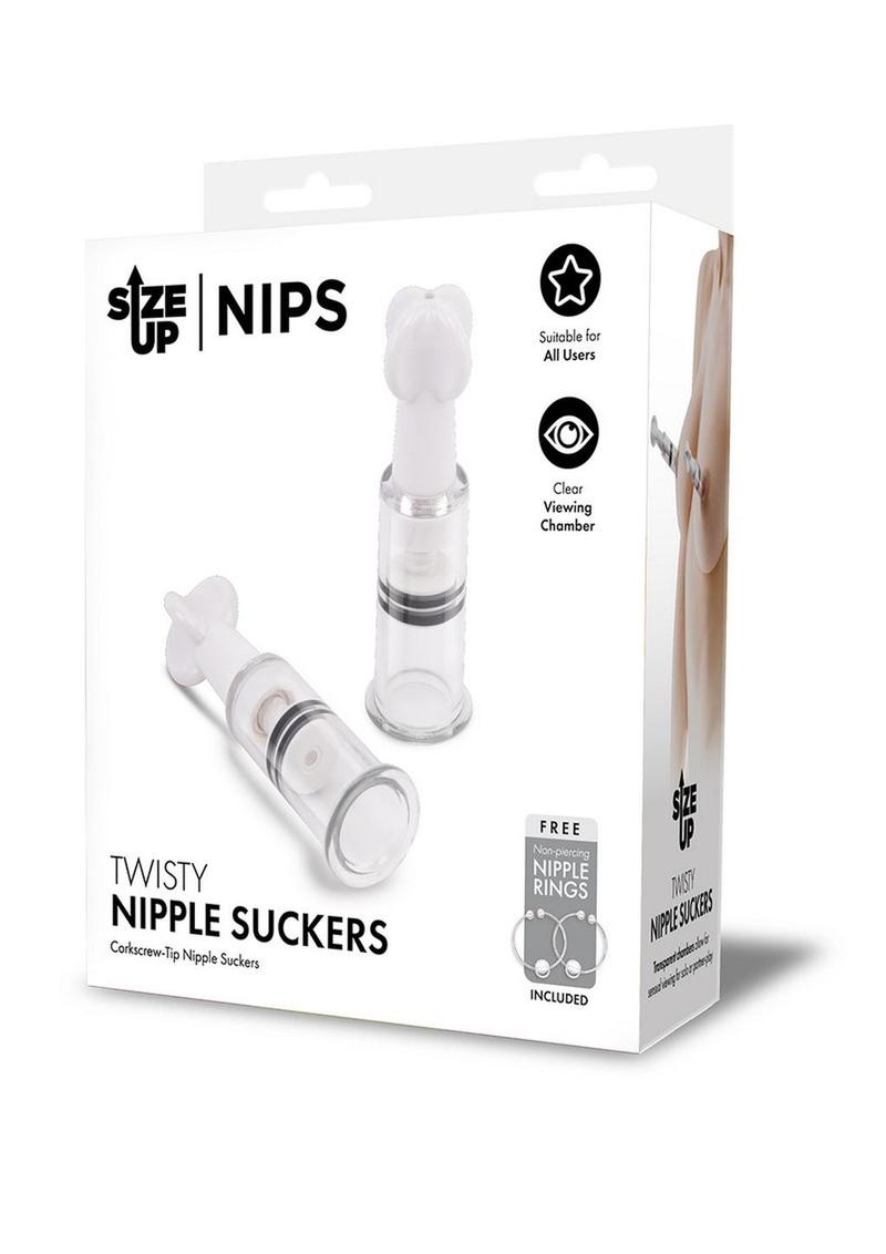 Succionadores de pezones Twisty Size Up - Pequeños - Transparentes/Negros