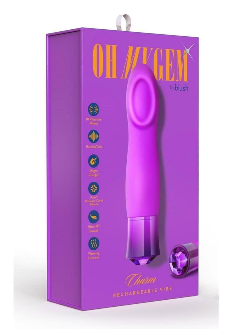 Vibrador de silicona recargable Oh My Gem Charm - Amatista púrpura