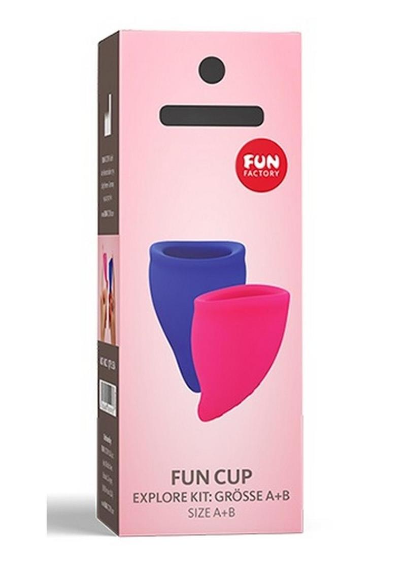 Kit de copa menstrual de silicona Fun Cup Explore - A/B - Rosa/Ultramar