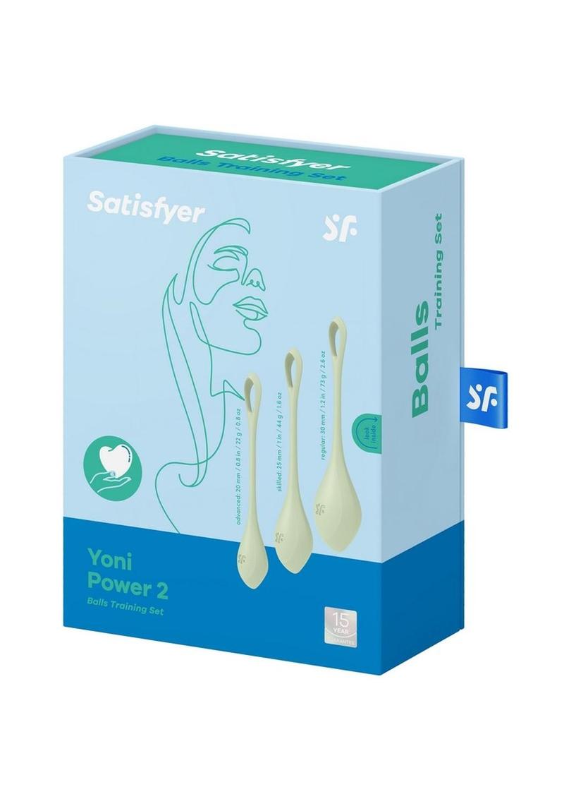 Satisfyer Yoni Power 2 - Juego de bolas chinas de silicona con peso - Verde claro