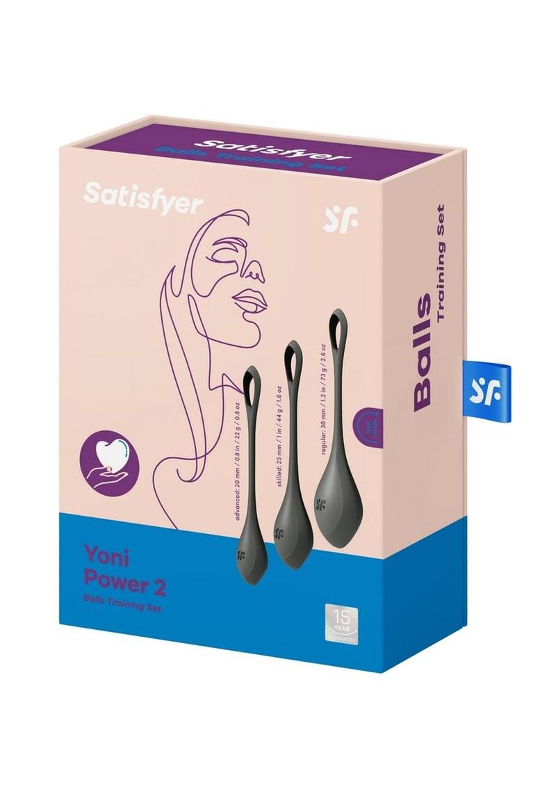 Satisfyer Yoni Power 2 - Juego de bolas chinas de silicona con peso - Negro