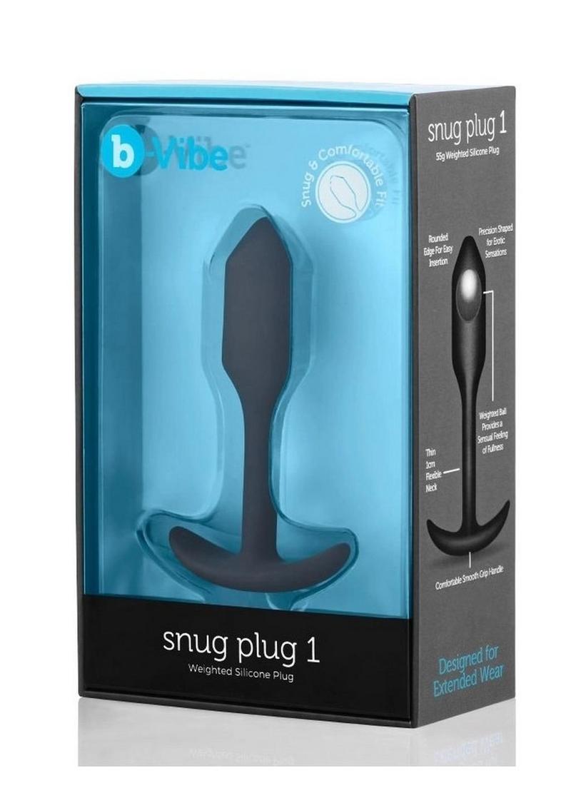 Tapón anal de silicona con peso B-Vibe Snug Plug 1 - Negro